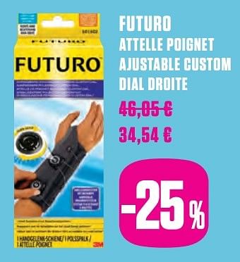 Promotions Futuro attelle poignet ajustable custom dial droite - Futuro - Valide de 06/03/2017 à 20/06/2017 chez Medi-Market