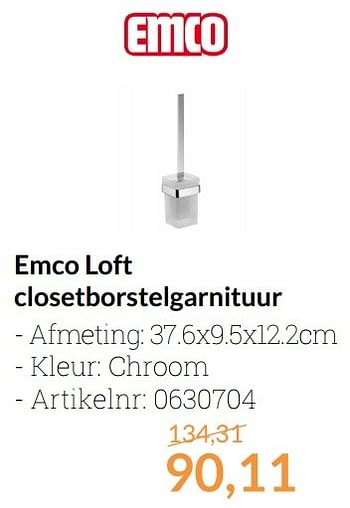 Promoties Emco loft closetborstelgarnituur - Emco - Geldig van 01/04/2017 tot 30/04/2017 bij Sanitairwinkel