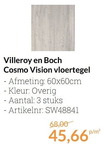 Promoties Villeroy en boch cosmo vision vloertegel - Villeroy & boch - Geldig van 01/04/2017 tot 30/04/2017 bij Sanitairwinkel