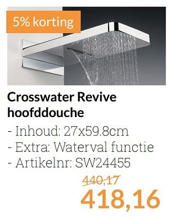 Promoties Crosswater revive hoofddouche - Crosswater - Geldig van 01/04/2017 tot 30/04/2017 bij Sanitairwinkel