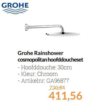 Promoties Grohe rainshower cosmopolitan hoofddoucheset - Grohe - Geldig van 01/04/2017 tot 30/04/2017 bij Sanitairwinkel