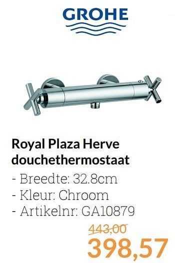 Promoties Royal plaza herve douchethermostaat - Royal Plaza - Geldig van 01/04/2017 tot 30/04/2017 bij Sanitairwinkel
