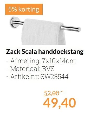 Promoties Zack scala handdoekstang - Zack - Geldig van 01/04/2017 tot 30/04/2017 bij Sanitairwinkel