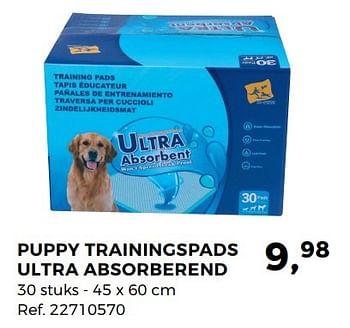 Promotions Puppy trainingspads ultra absorberend - Produit maison - Supra Bazar - Valide de 04/04/2017 à 02/05/2017 chez Supra Bazar