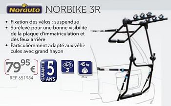 Promotions Porte-vélos de coffre norbike 3r - Norauto - Valide de 01/04/2017 à 31/03/2018 chez Auto 5