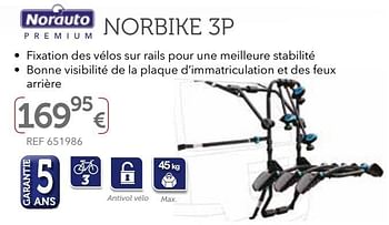 Promotions Porte vélos de coffre norbike 3p - Norauto - Valide de 01/04/2017 à 31/03/2018 chez Auto 5