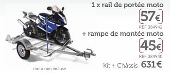 Promoties Châssis remorques 1 x rail de portée moto - Norauto - Geldig van 01/04/2017 tot 31/03/2018 bij Auto 5