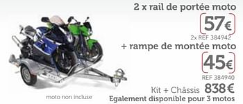 Promoties Châssis remorques 2 x rail de portée moto - Norauto - Geldig van 01/04/2017 tot 31/03/2018 bij Auto 5
