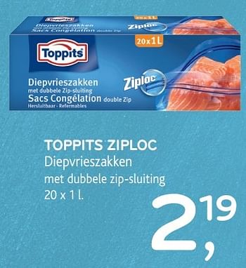 Promoties Toppits ziploc diepvrieszakken - Toppits - Geldig van 05/04/2017 tot 18/04/2017 bij Alvo