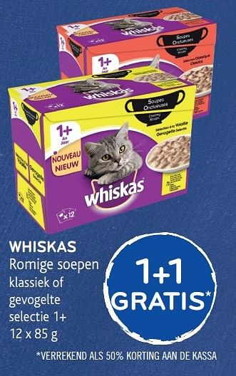 Promoties Whiskas romige soepen - Whiskas - Geldig van 05/04/2017 tot 18/04/2017 bij Alvo