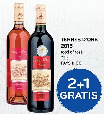 Promoties Terres d`orb 2016 - Rode wijnen - Geldig van 05/04/2017 tot 18/04/2017 bij Alvo