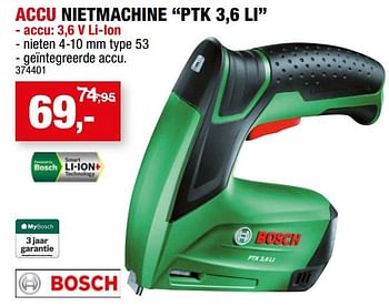 Bosch Bosch nietmachine ptk 3,6 li - Hubo