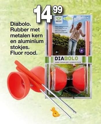 Promoties Diabolo. rubber met metalen kern en aluminium stokjes. fluor - Diabolo - Geldig van 28/03/2017 tot 16/04/2017 bij Vavantas