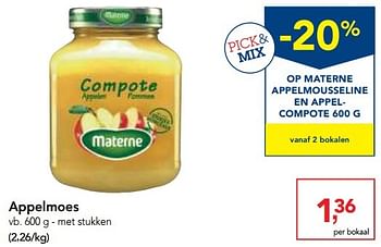 Promoties Appelmoes - Materne - Geldig van 19/04/2017 tot 02/05/2017 bij Makro