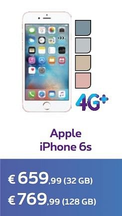 Promotions Apple iphone 6s - Apple - Valide de 03/04/2017 à 01/05/2017 chez Proximus