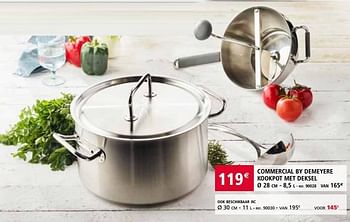 Promoties Commercial by demeyere kookpot met deksel - Demeyere - Geldig van 14/04/2017 tot 31/05/2017 bij ShopWillems