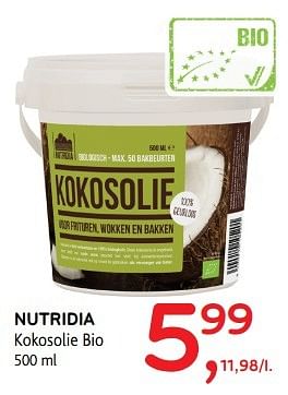 Promoties Nutridia kokosolie bio - Nutridia - Geldig van 19/04/2017 tot 02/05/2017 bij Alvo