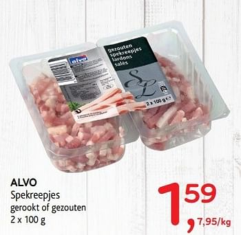 Promoties Alvo spekreepjes gerookt of gezouten - Huismerk - Alvo - Geldig van 19/04/2017 tot 02/05/2017 bij Alvo