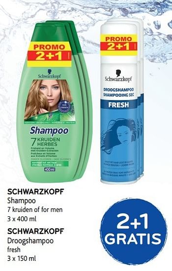 Promoties Schwarzkopf shampoo 2+1 gratis - Schwarzkopf - Geldig van 19/04/2017 tot 02/05/2017 bij Alvo