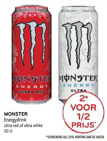 Promotions Monster energydrink ultra red of ultra white - Monster - Valide de 19/04/2017 à 02/05/2017 chez Alvo