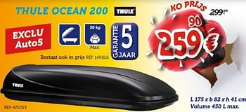 Promoties Thule ocean 200 - Thule - Geldig van 23/04/2017 tot 28/05/2017 bij Auto 5