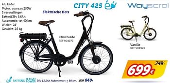 Promoties City 425 elektrische fiets - Wayscrall - Geldig van 23/04/2017 tot 28/05/2017 bij Auto 5