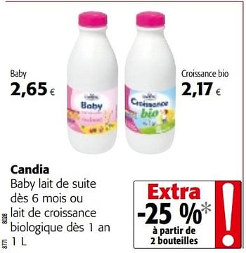 Promotion Colruyt Candia Baby Lait De Suite Des Ou Lait De Croissance Biologique Candia Alimentation Valide Jusqua 4 Promobutler