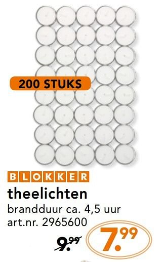 Promoties Theelichten - Huismerk - Blokker - Geldig van 17/04/2017 tot 30/04/2017 bij Blokker