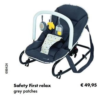 Promoties Safety first relax - Safety First - Geldig van 24/04/2017 tot 31/05/2017 bij Multi Bazar