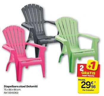 dump Dierentuin meesteres Huismerk - Carrefour Stapelbare stoel dolomiti - Promotie bij Carrefour