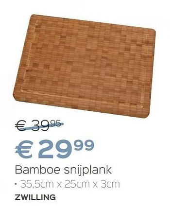 Promoties Bamboe snijplank - Zwilling - Geldig van 27/04/2017 tot 31/05/2017 bij ShopWillems