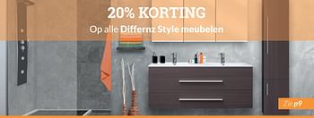 Promoties 20% korting op alle differnz style meubelen - Differnz - Geldig van 01/05/2017 tot 31/05/2017 bij Sanitairwinkel