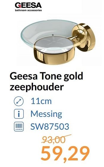 Promoties Geesa tone gold zeephouder - Geesa - Geldig van 01/05/2017 tot 31/05/2017 bij Sanitairwinkel