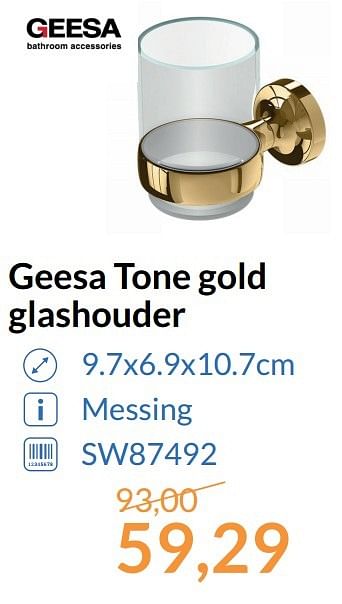 Promotions Geesa tone gold glashouder - Geesa - Valide de 01/05/2017 à 31/05/2017 chez Magasin Salle de bains