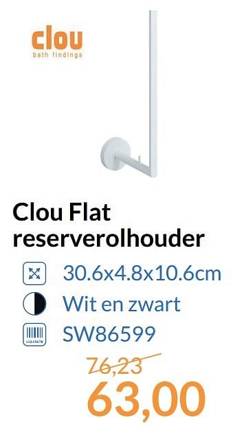 Promoties Clou flat reserverolhouder - Clou - Geldig van 01/05/2017 tot 31/05/2017 bij Sanitairwinkel