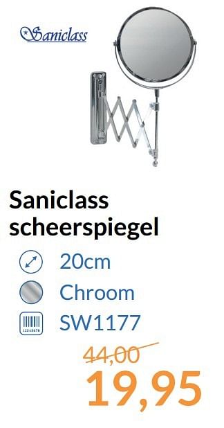 Promoties Saniclass scheerspiegel - Saniclass - Geldig van 01/05/2017 tot 31/05/2017 bij Sanitairwinkel