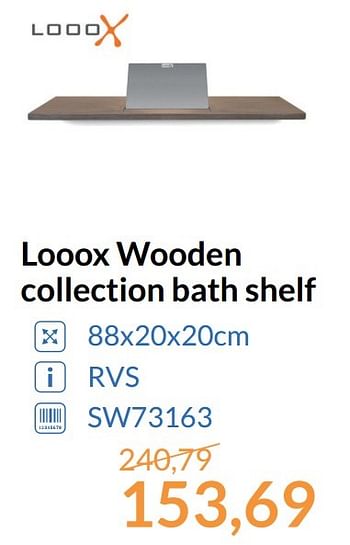 Promoties Looox wooden collection bath shelf - Looox - Geldig van 01/05/2017 tot 31/05/2017 bij Sanitairwinkel