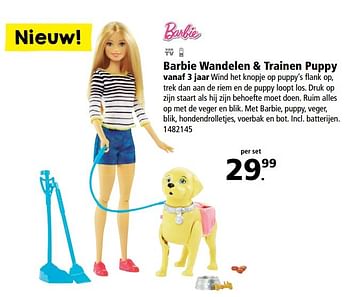 Promotions Barbie wandelen + trainen puppy - Mattel - Valide de 17/04/2017 à 07/05/2017 chez Bart Smit