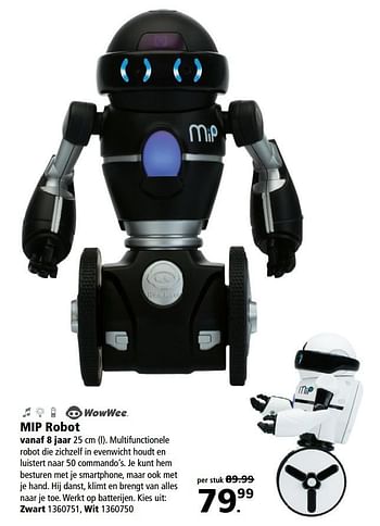 Promoties Mip robot - Wowwee - Geldig van 17/04/2017 tot 07/05/2017 bij Bart Smit