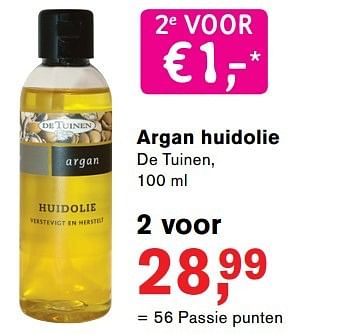 Promoties Argan huidolie de tuinen - De Tuinen - Geldig van 18/04/2017 tot 17/05/2017 bij Holland & Barret