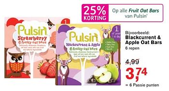 Promoties Blackcurrent + apple oat bars - Pulsin - Geldig van 18/04/2017 tot 17/05/2017 bij Holland & Barret