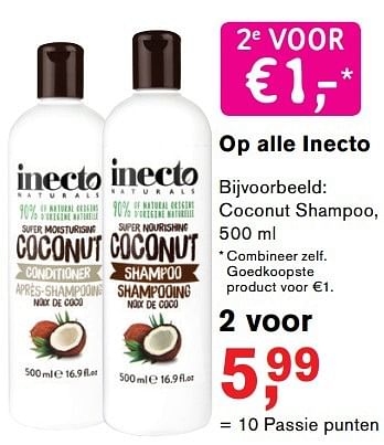 Promoties Coconut shampoo - Inecto - Geldig van 18/04/2017 tot 17/05/2017 bij Holland & Barret
