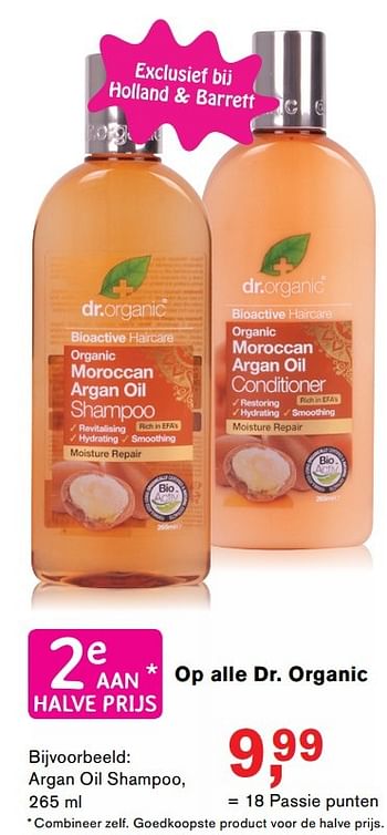 Promoties Argan oil shampoo - Dr. Organic - Geldig van 18/04/2017 tot 17/05/2017 bij Holland & Barret