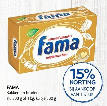 Promoties Fama bakken en braden - Fama - Geldig van 03/05/2017 tot 16/05/2017 bij Alvo