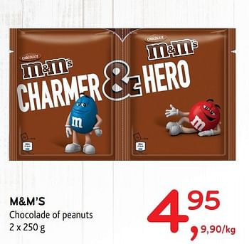 Promotions M+m`s chocolade of peanuts - Mars Snacks - Valide de 03/05/2017 à 16/05/2017 chez Alvo