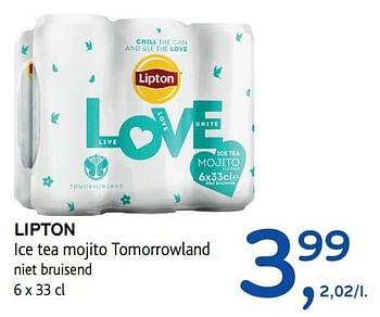 Promoties Lipton ice tea mojito tomorrowland - Lipton - Geldig van 03/05/2017 tot 16/05/2017 bij Alvo