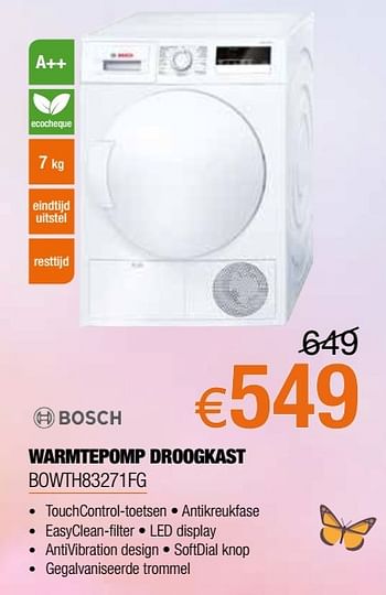 Bosch Bosch warmtepomp droogkast bowth83271fg - Promotie bij Expert