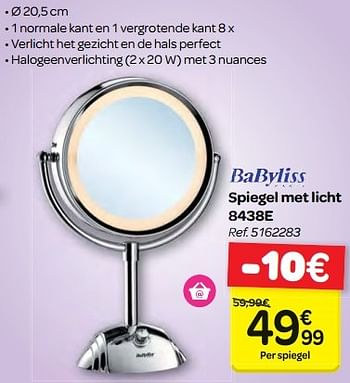 abstract verklaren Smeren Babyliss Spiegel met licht 8438e - Promotie bij Carrefour