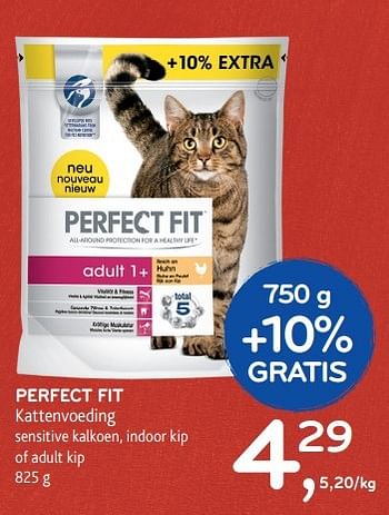 Promotions Perfect fit kattenvoeding sensitive kalkoen, indoor kip of adult kip - Perfect Fit  - Valide de 17/05/2017 à 30/05/2017 chez Alvo