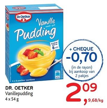 Promoties Dr. oetker vanillepudding - Dr. Oetker - Geldig van 17/05/2017 tot 30/05/2017 bij Alvo
